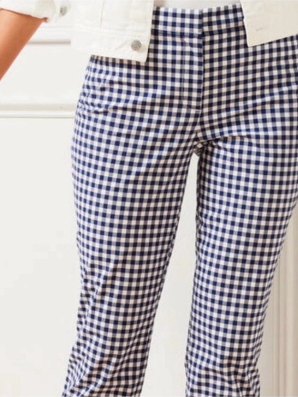 NWT Talbots Checked Navy & White crop Pants - Women- size 14 curvy